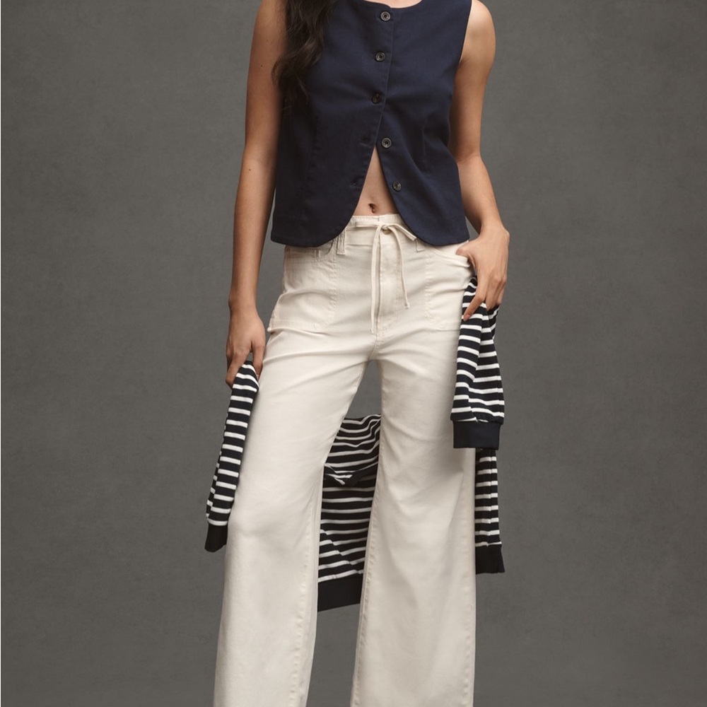 Paige Ari High Rise wide Leg Quartz Sand Pants